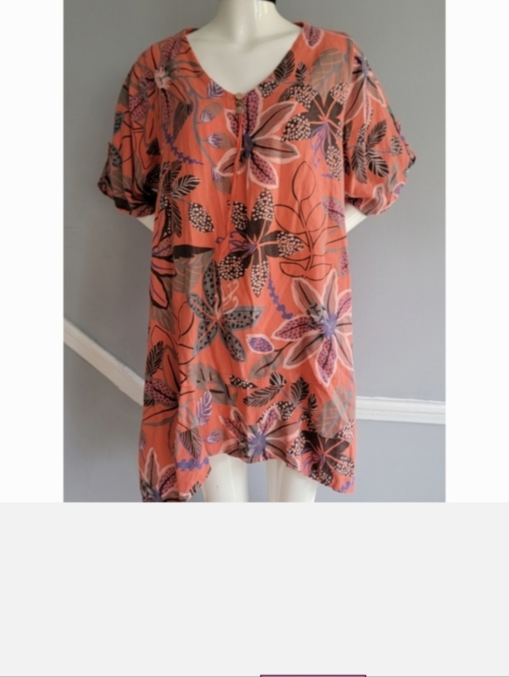 Darling Floral V-Neck Swim Cover-Up 🇮🇹